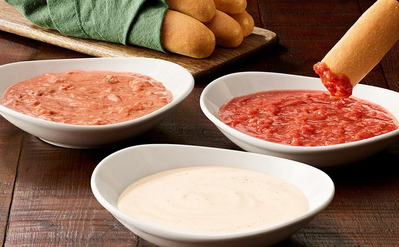 Olive Garden Dipping Sauces with Breadsticks